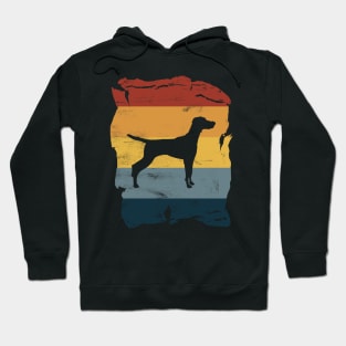 Hungarian Vizsla Distressed Vintage Retro Silhouette Hoodie